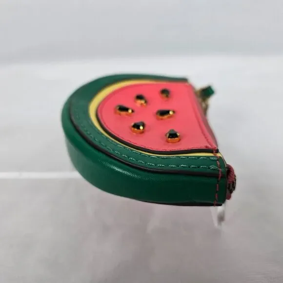 J. Crew Coin Wristlet Pouch Watermelon Red Yellow Green Black 5" x 3" - Picture 7 of 12